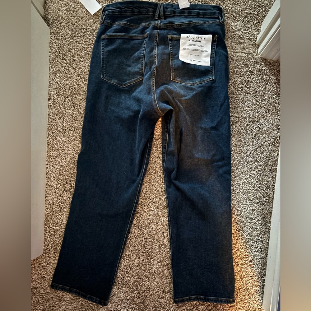 Good American Straight Petite Jeans Plus Size 16, petite inseam